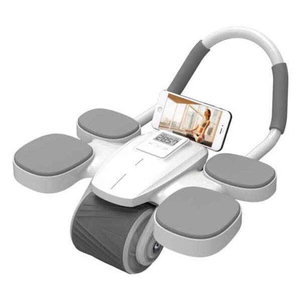 Automatic Rebound Ab Roller Wheel with Elbow Support and Phone Holder