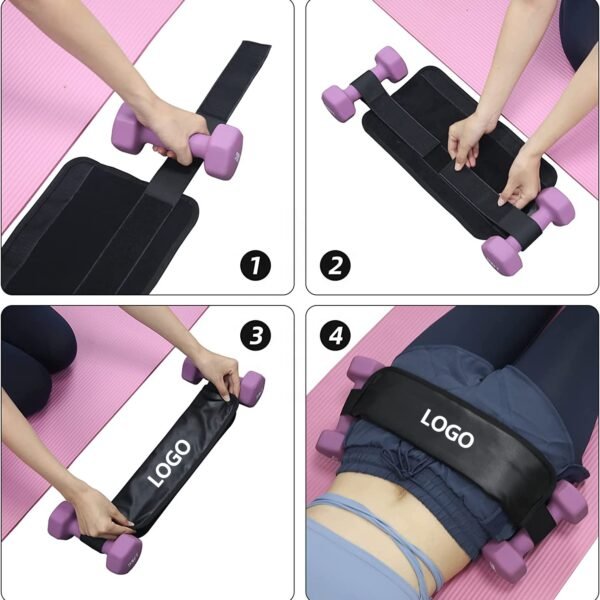 Exercise Hip Thrust Belt - Glute Trainer for Home Workouts with Extra Padding - Fully Adjustable Hip Thrust Belt for Dumbbells - Booty Builder, Glute Workout Equipment