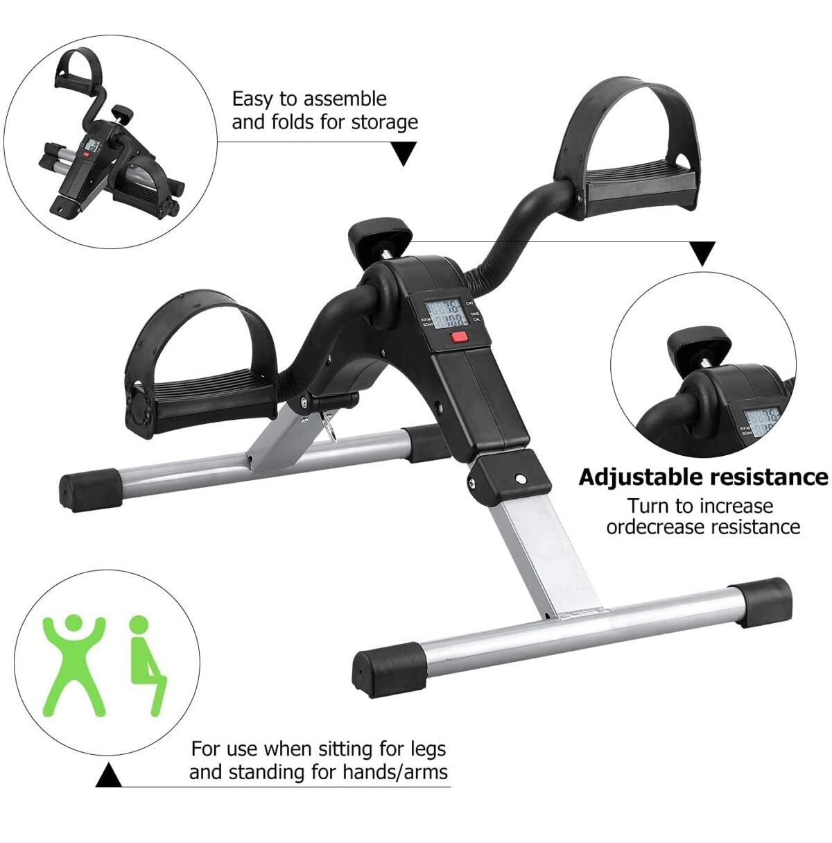 Portable Under Desk Mini Exercise Bike - Image 4