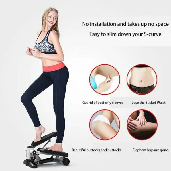Sunny Health & Fitness Mini Steppers for Exercise at Home, Stair Step Workout Machine with Resistance Bands, Full Body Cardio Equipment, Optional Smart Stepper with SunnyFit App Connection