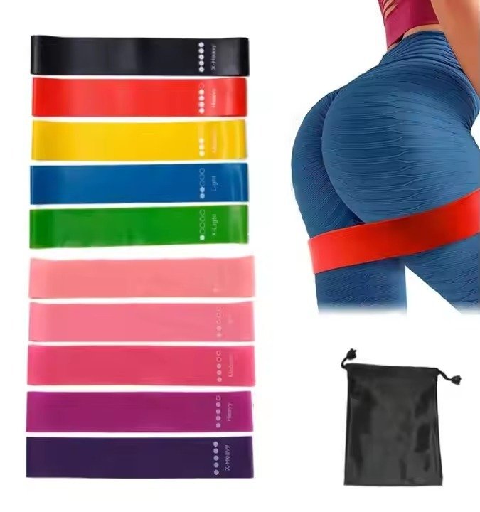 Resistance Loop Exercise Bands with Instruction Guide and Carry Bag, Set of 5