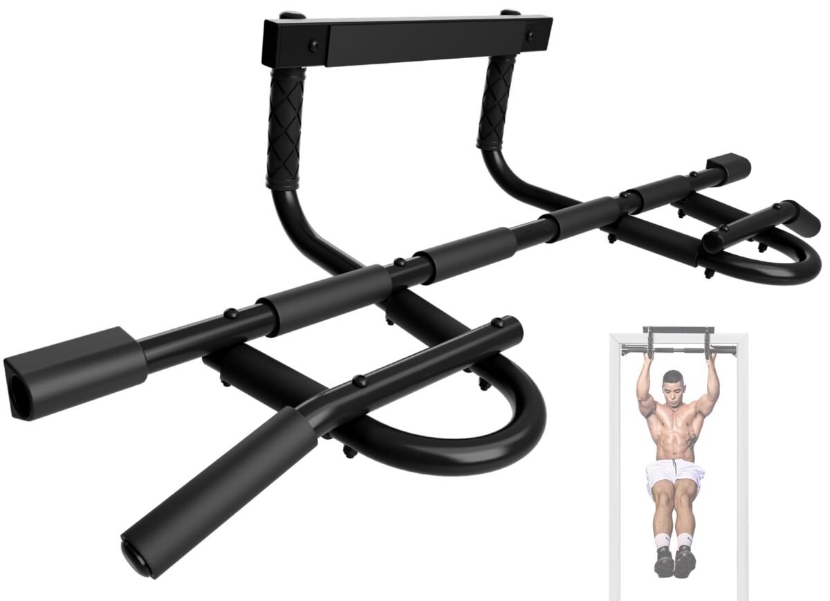 8-Grip and 12-Grip Door Frame Pull-Up Bar for Versatile Workouts - Supports 300 Pounds