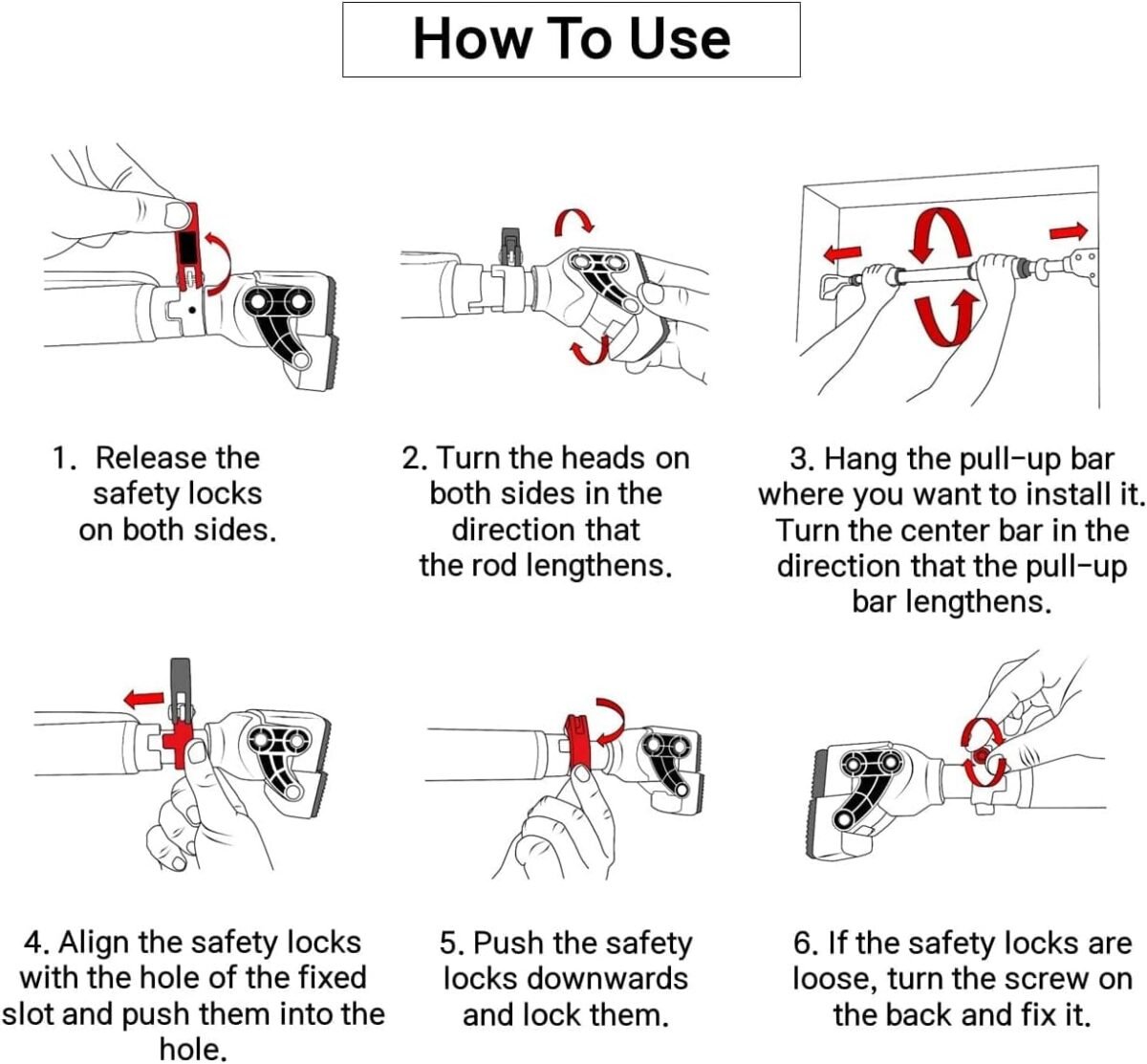 Pull Up Bar - Safe Locking Home Doorway Chin Up Bar - No Screw Installation - Image 5