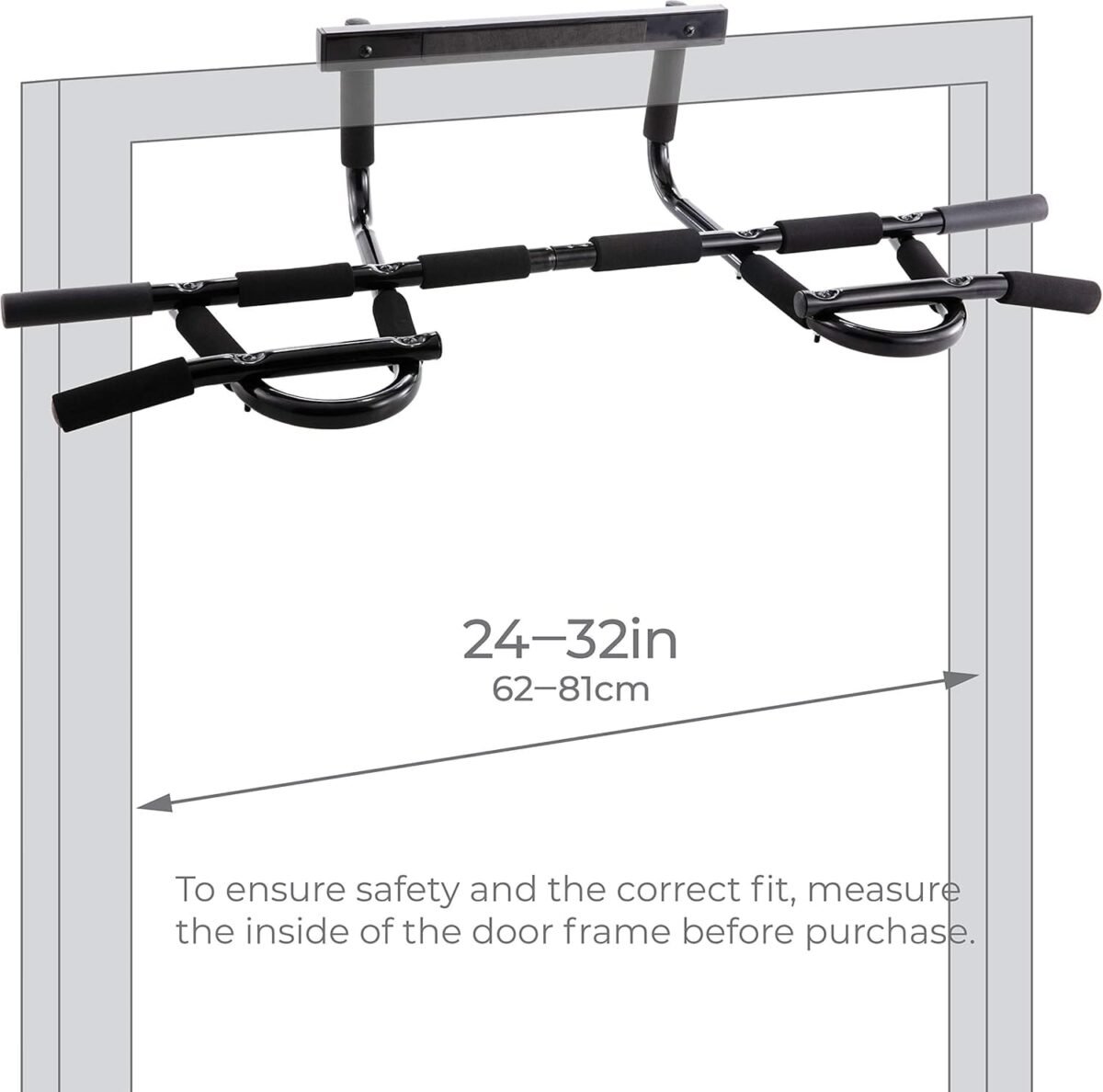 8-Grip and 12-Grip Door Frame Pull-Up Bar for Versatile Workouts - Supports 300 Pounds - Image 2