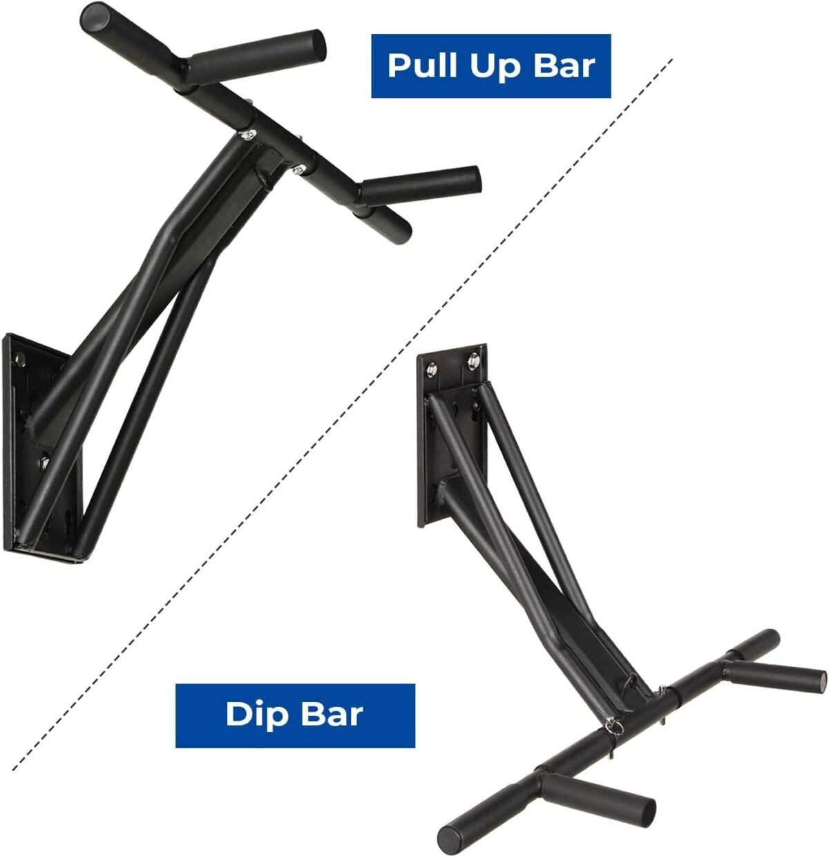 2-in-1 Wall Mounted Pull-Up Bar & Dip Bar - Image 2