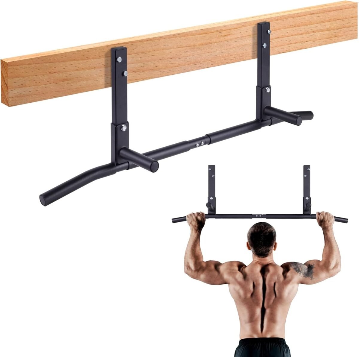 Joist Mount Pull Up Bar, Ceiling Mounted Chin Up Bar for Home Gym