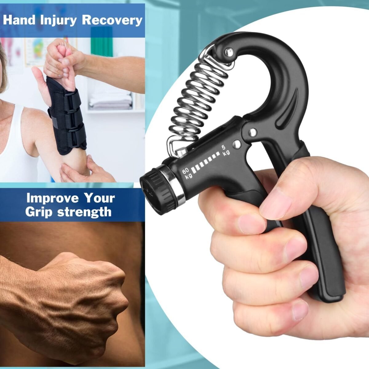 Adjustable Hand Grip Strengthener with Counter, 11-132 lbs Resistance - Image 3