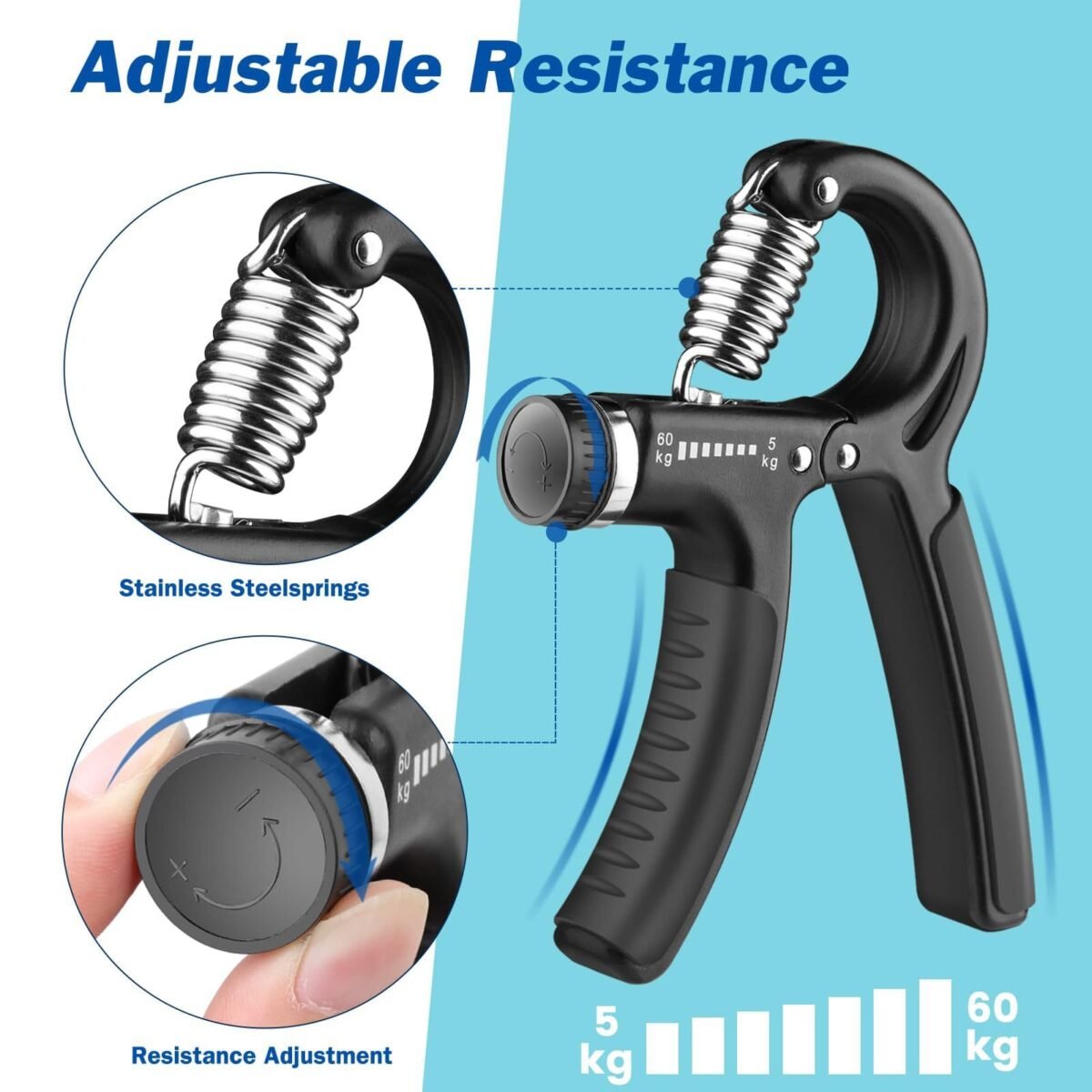 Adjustable Hand Grip Strengthener with Counter, 11-132 lbs Resistance - Image 4