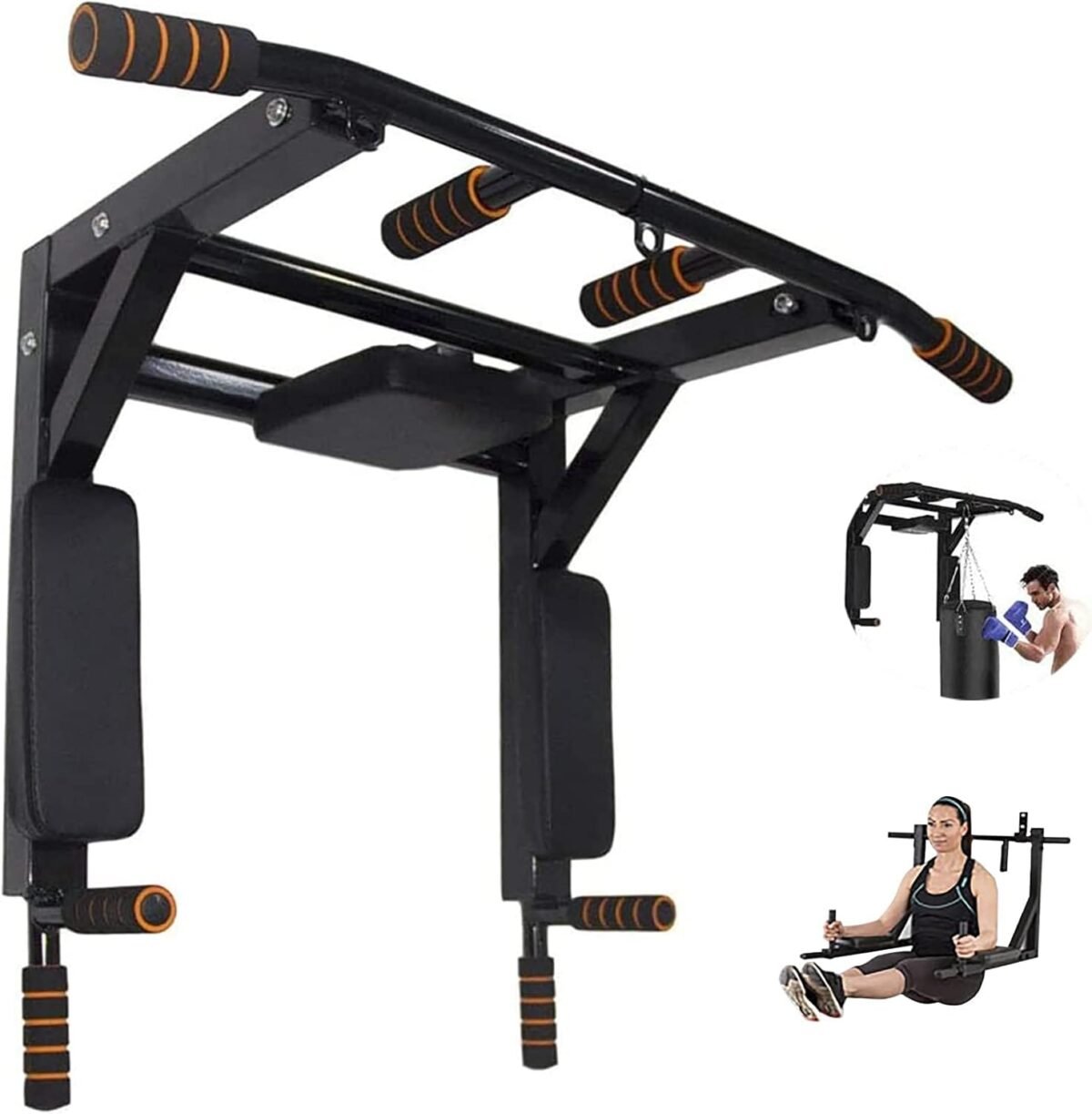 Wall Mounted Pull-Up Bar with Dip Station