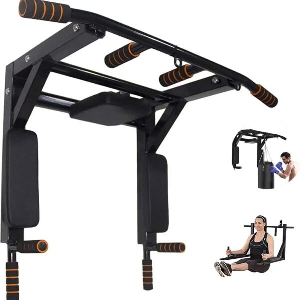 Wall Mounted Pull-Up Bar with Dip Station