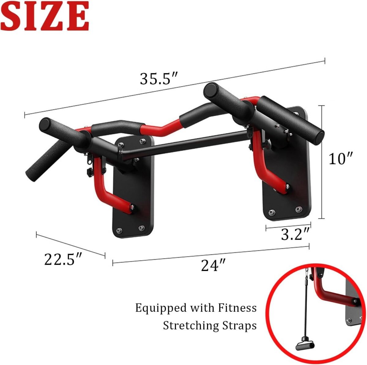 Wall Mounted Multi-Grip Chin-Up Bar & Dip Station - Heavy Duty Steel, Foldable - Image 4