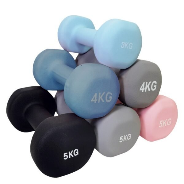 Neoprene Coated Dumbbell Hand Weights Multiple Weights & Colors,  Anti-roll, Anti-Slip, Hexagon Shape