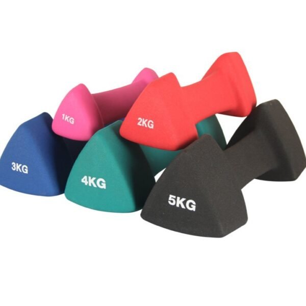 Triangle Neoprene Coated Dumbbells – 1-5kg for Home Gym & Strength Training